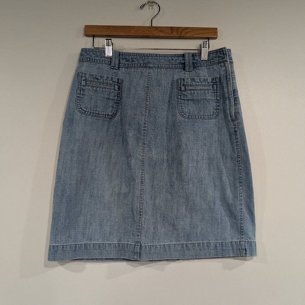 Talbots Y2K Light Wash Denim Skirt Size 12